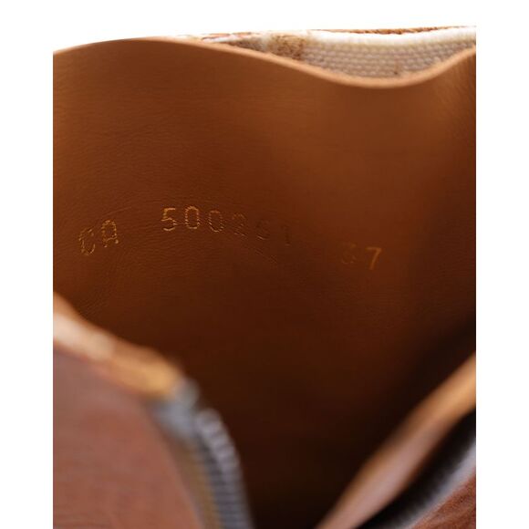 Saint Laurent Theo Raw-edge Ankle Boots in Brown Calfskin Leather - Picture 6 of 13